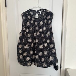 Joie Black and Cream Patterned Blouse